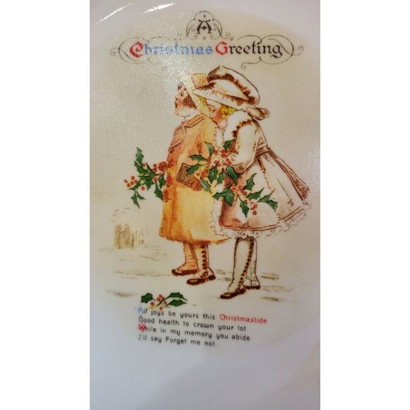 Vintage Corelle Christmas Greeting Plate Holiday Collectible Winter Scene - Picture 10 of 10